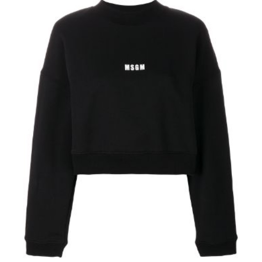 Msgm cropped mini logo sweatshirt